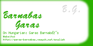 barnabas garas business card